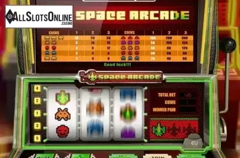 Reels spin screen. Space Arcade (SkillOnNet) from SkillOnNet