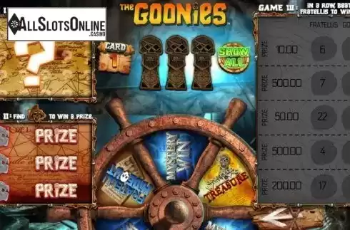 Game Screen 2. The Goonies Scratchcard from Blueprint
