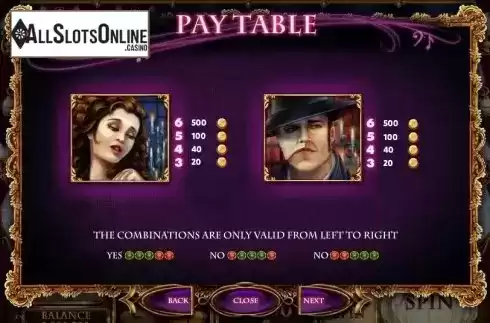 Paytable 3. The Secret of the Opera from Red Rake