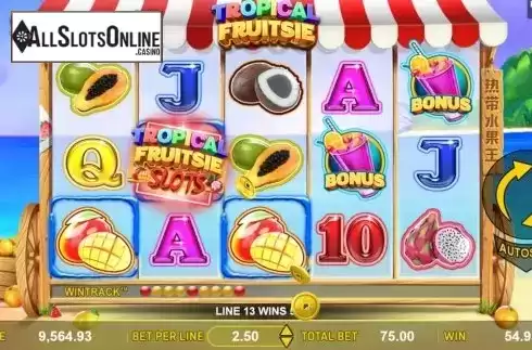 Win Screen 3. Tropical Fruitsie Slots from Aspect Gaming