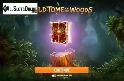 Start Screen. Wild Tome of the Woods from Quickspin