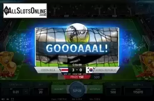 Win screen. World Cup Football Slot from Thunderspin