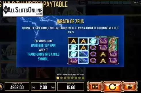Wrath of zeus feature screen