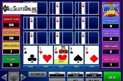 Game Screen. 10x Play Poker (iSoftBet) from iSoftBet