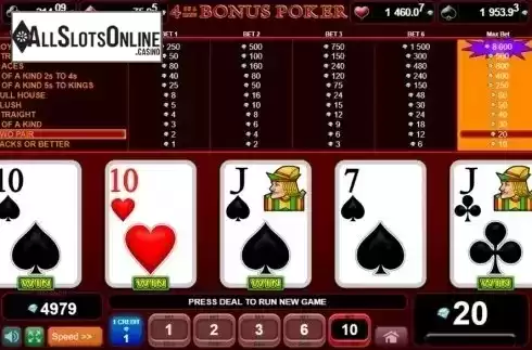 Win Screen. 4 of a kind Bonus Poker (EGT) from EGT