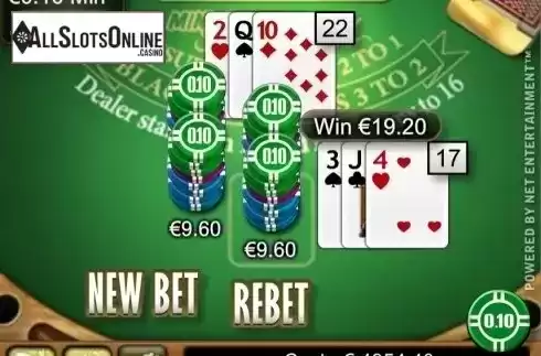 Game Screen. Mini Blackjack Low Limit from NetEnt