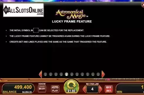 Lucky frame feature screen 2