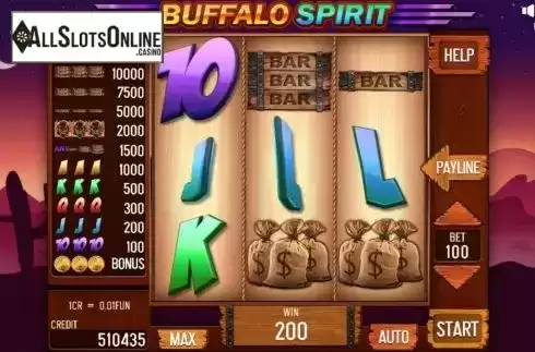 Win screen . Buffalo Spirit Pull Tabs from InBet Games
