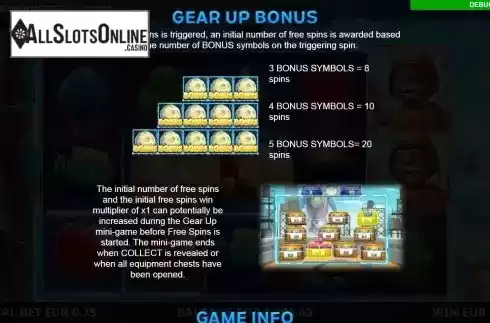 Gear up bonus screen