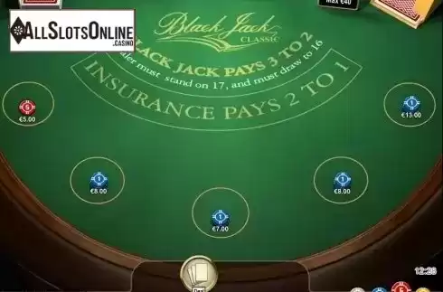 Game Screen. Blackjack Classic (NetEnt) from NetEnt