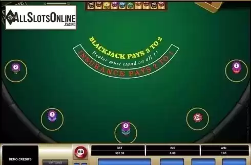 Game Screen. Blackjack MH (Microgaming) from Microgaming