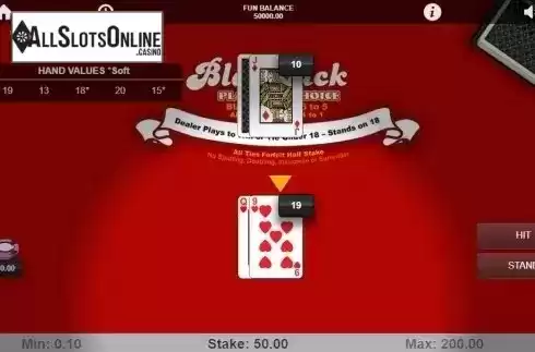Game Screen 4. Blackjack Players Choise from 1X2gaming
