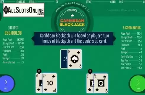 Game Screen. Caribbean Blackjack (Felt) from Felt