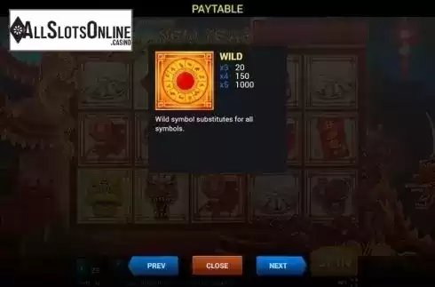 Paytable 2. Chinese New Year (Evoplay) from Evoplay Entertainment