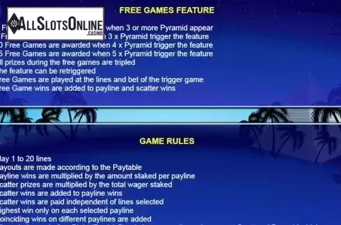 Paytable 3. Classic Platinum Pyramid from NextGen