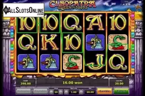 Win screen. Cleopatra Queen of Slots (Mazooma) from Mazooma