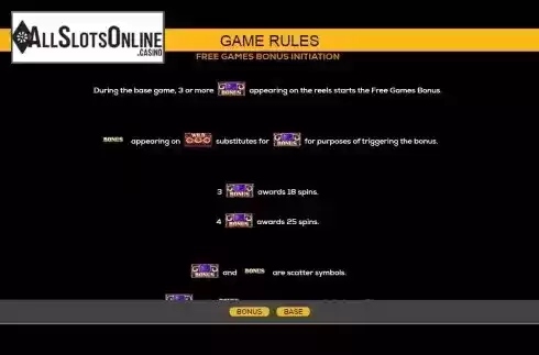 Free games bonus screen