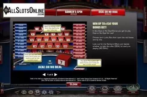 Info. Deal Or No Deal Roulette from Endemol Games
