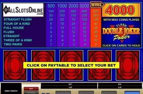 Game Screen. Double Joker (Microgaming) from Microgaming
