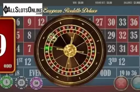 Win Screen. European Roulette Deluxe from Pariplay