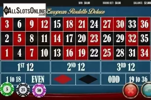 Game Screen 1. European Roulette Deluxe from Pariplay