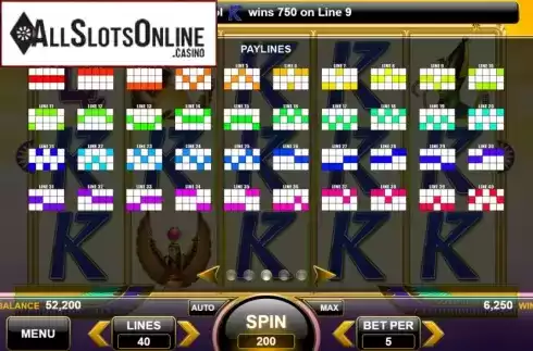 Paylines. Egyptian Gods (Spin Games) from Spin Games