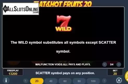 Wild symbol screen