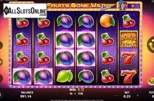 Win Screen. Fruits Gone Wild Supreme from StakeLogic