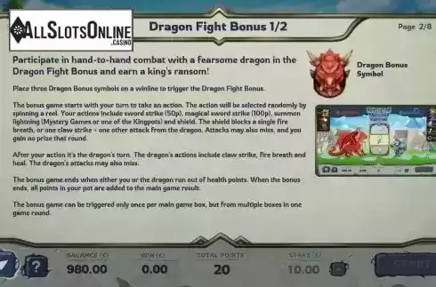 Dragon Fight Bonus screen