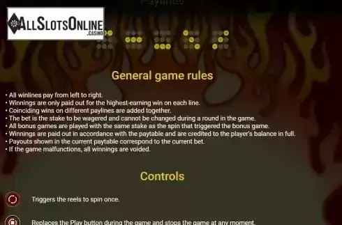 General Game Rules Screen