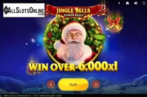 Start Screen. Jingle Bells Power Reels from Red Tiger