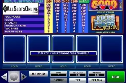 Game Screen. Joker Poker VIP (iSoftBet) from iSoftBet
