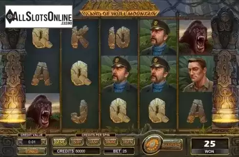 Screen 3. King Kong: Island of Skull Mountain from NYX Gaming Group