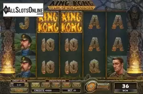 Screen 4. King Kong: Island of Skull Mountain from NYX Gaming Group