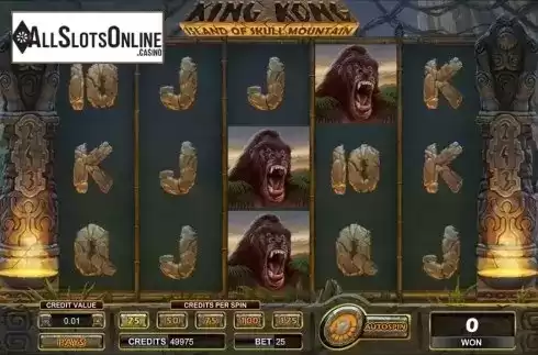 Screen 2. King Kong: Island of Skull Mountain from NYX Gaming Group