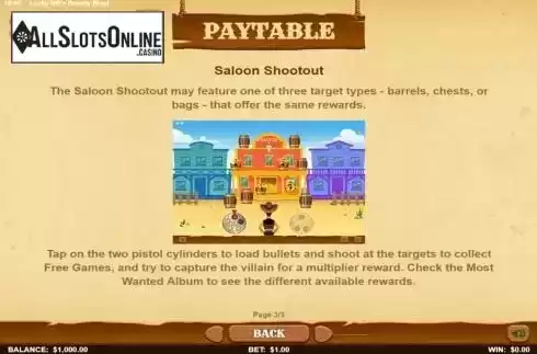 Saloon Shootout Feature Screen