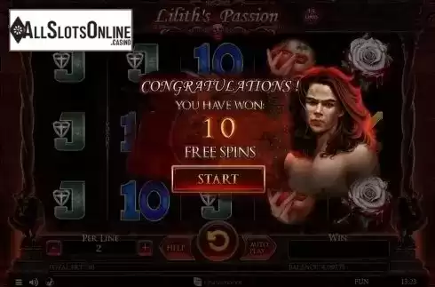 Free Spins 1. Lilith's Passion 15 lines from Spinomenal