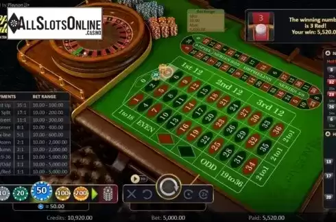 Win Screen. Roulette with track High from Playson