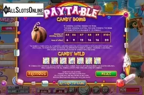 Paytable 2. SugarPop 2: Double Dipped from Betsoft