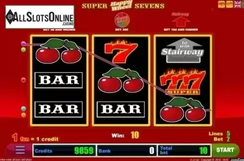 Win Screen. Super Sevens Happy Wheel from Belatra Games