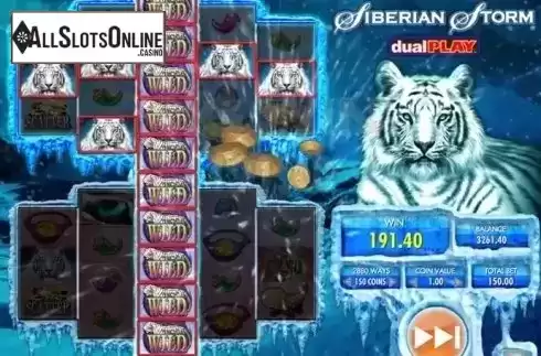 Screen 1. Siberian Storm Dual Play from IGT