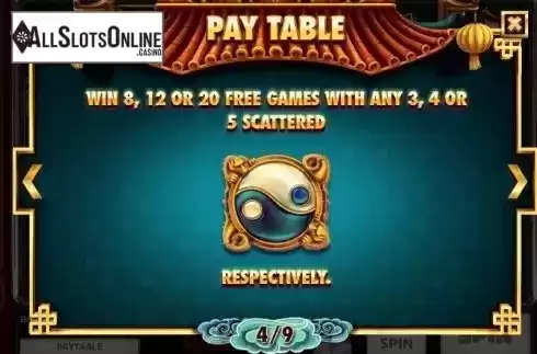 Paytable 4. The Legendary Red Dragon from Red Rake