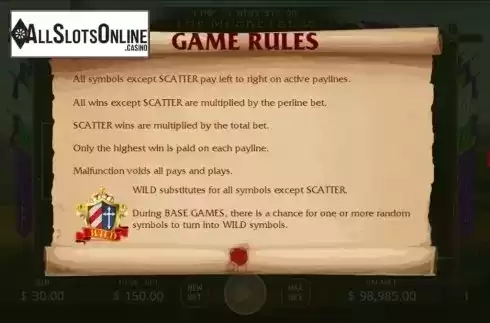 Rules. The Musketeers (KA Gaming) from KA Gaming
