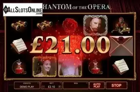 Win screen 3. The Phantom of the Opera (Microgaming) from Microgaming