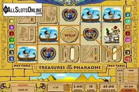 Win Screen . Treasure of the Pharaohs from Pragmatic Play