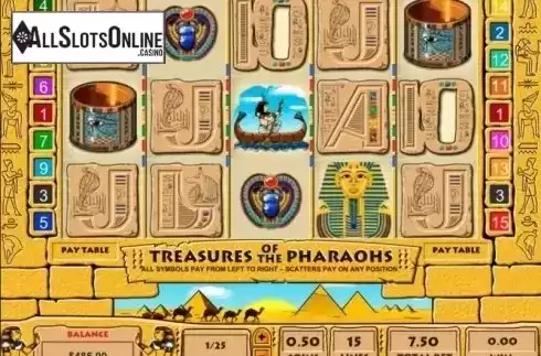 Game Workflow screen. Treasure of the Pharaohs from Pragmatic Play