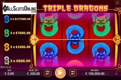 Reel Screen. Triple Dragons (KA Gaming) from KA Gaming