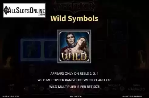 Wild screen. Vampire Kiss (Leap Gaming) from Leap Gaming