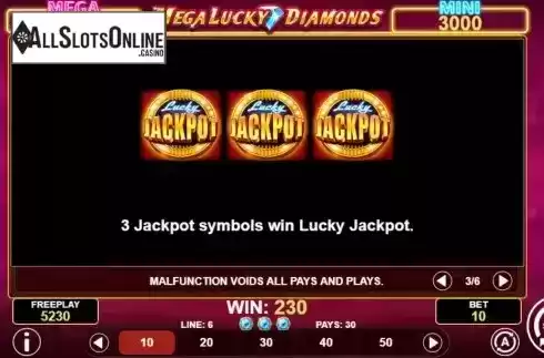 Jackpot symbols screen