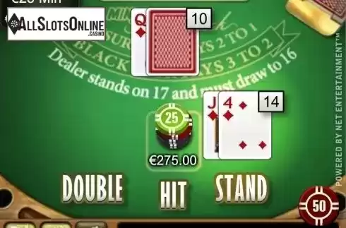 Game Screen. Mini Blackjack High Limit from NetEnt
